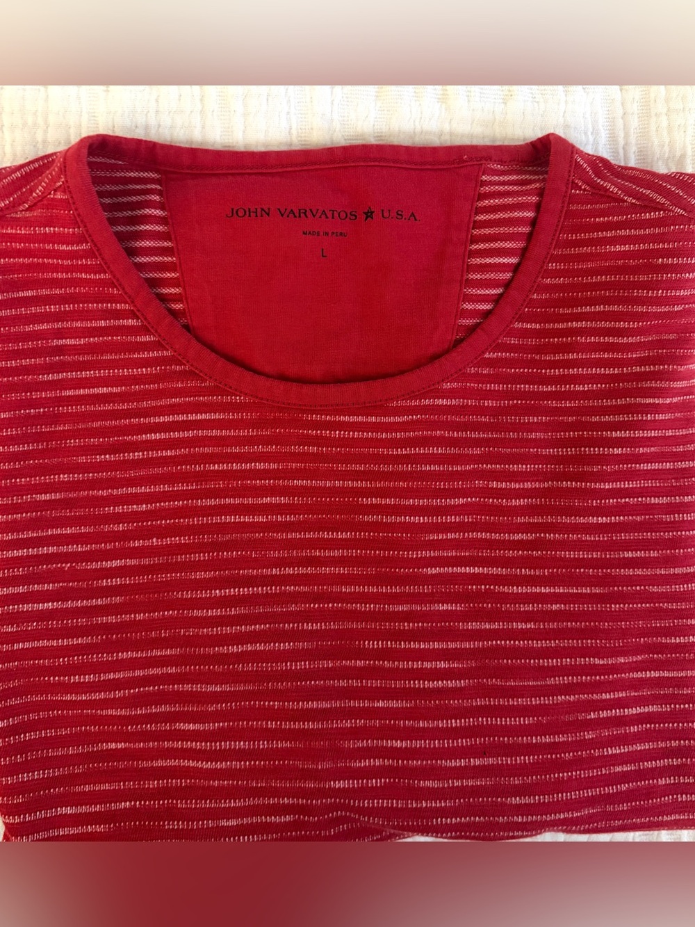 John Varvatos Red Striped Men’s Ted Shirt